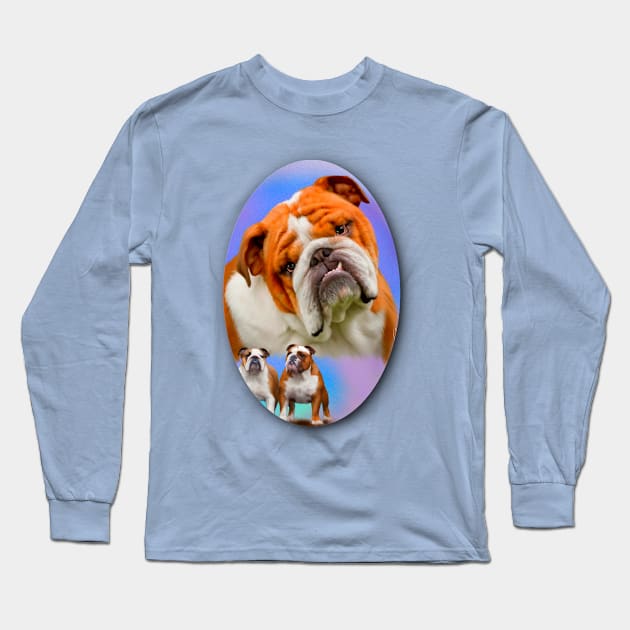 English Bulldog Breed Art Long Sleeve T-Shirt by BHDigitalArt